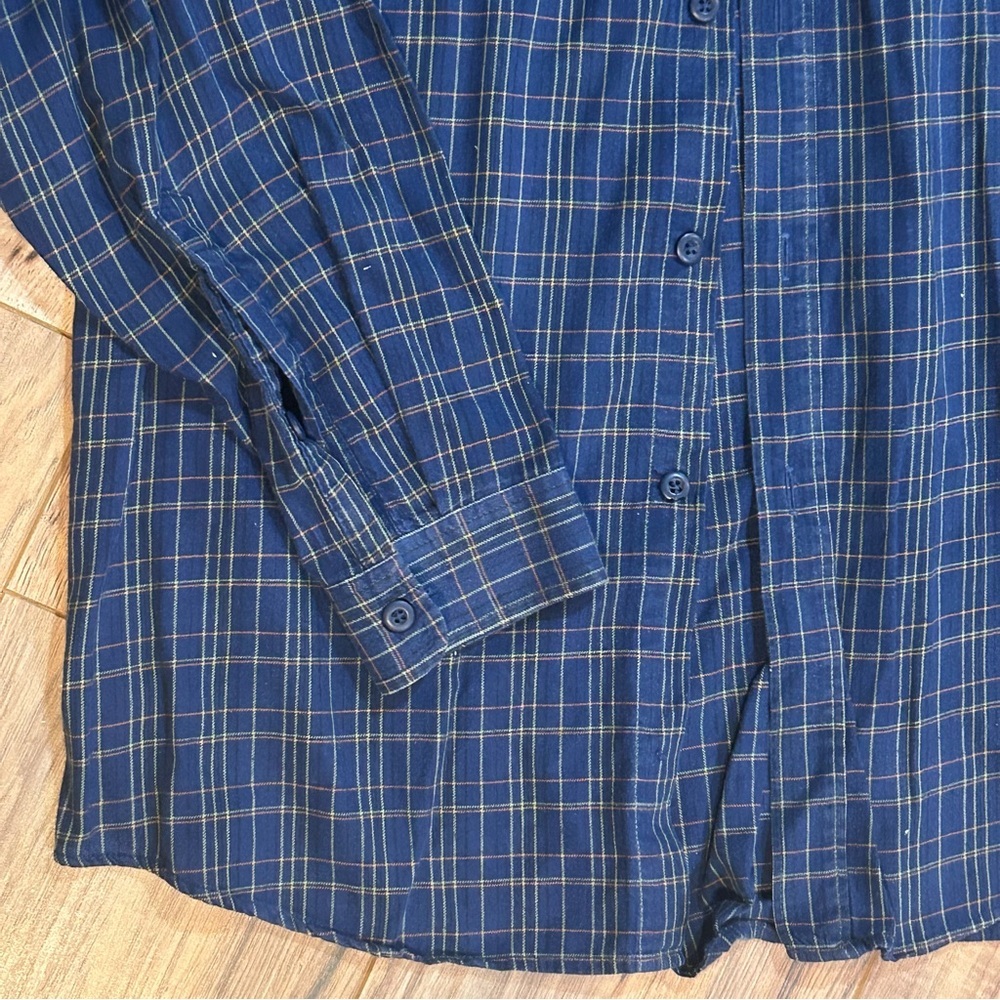 Patagonia Organic Cotton Plaid Button-Down Shirt Men’s XL Blue Long Sleeve - Picture 4 of 6
